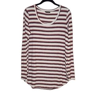 Peyton Jenson long sleeve striped tunic red cream small